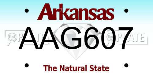 AAG607 Arkansas License Plate