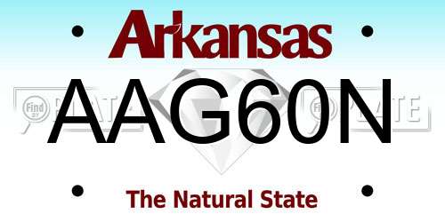 AAG60N Arkansas License Plate
