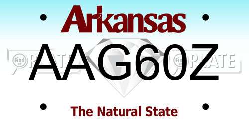 AAG60Z Arkansas License Plate
