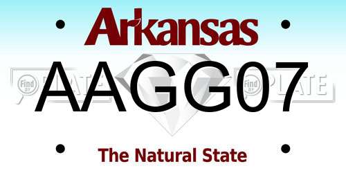 AAGG07 Arkansas License Plate