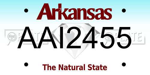 AAI2455 Arkansas License Plate