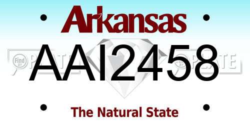 AAI2458 Arkansas License Plate