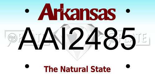 AAI2485 Arkansas License Plate