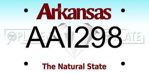 AAI298 Arkansas License Plate