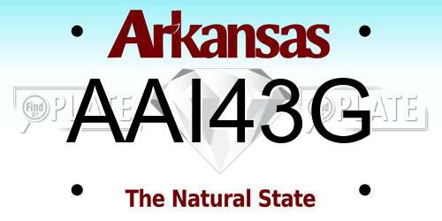 AAI43G Arkansas License Plate
