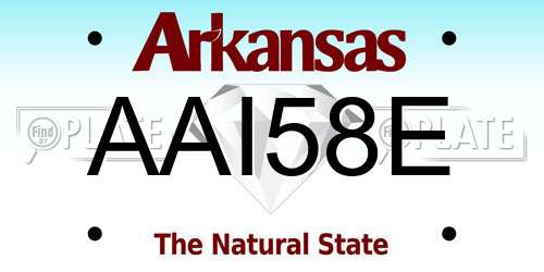 AAI58E Arkansas License Plate