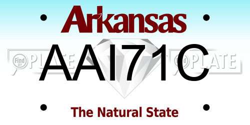 AAI71C Arkansas License Plate
