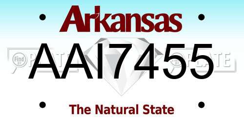 AAI7455 Arkansas License Plate