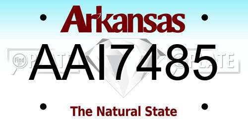 AAI7485 Arkansas License Plate