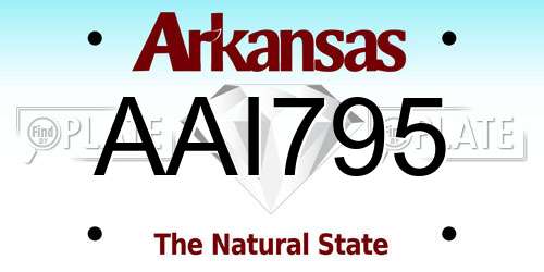 AAI795 Arkansas License Plate