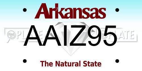 AAIZ95 Arkansas License Plate
