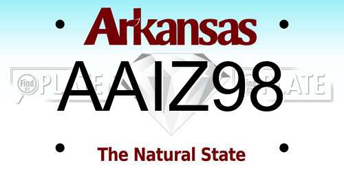 AAIZ98 Arkansas License Plate