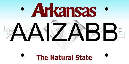 AAIZABB Arkansas License Plate