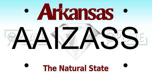 AAIZASS Arkansas License Plate
