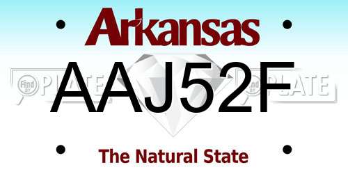 AAJ52F Arkansas License Plate