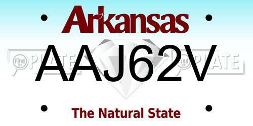 AAJ62V Arkansas License Plate