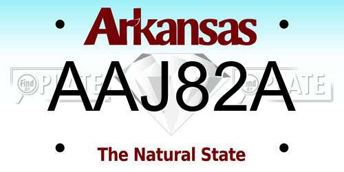 AAJ82A Arkansas License Plate