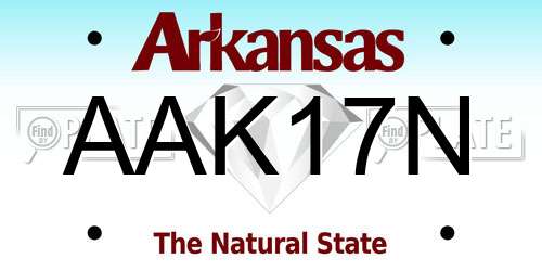 AAK17N Arkansas License Plate