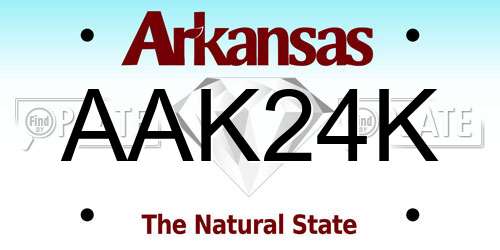 AAK24K Arkansas License Plate
