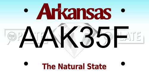 AAK35F Arkansas License Plate