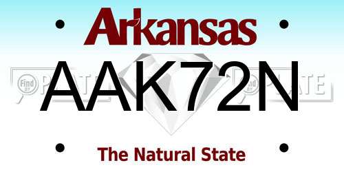 AAK72N Arkansas License Plate