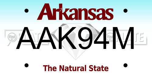 AAK94M Arkansas License Plate