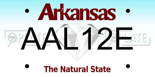 AAL12E Arkansas License Plate