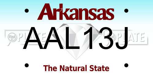 AAL13J Arkansas License Plate