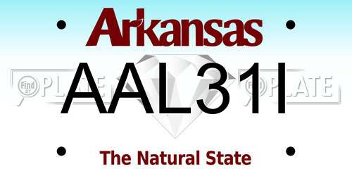 AAL31I Arkansas License Plate