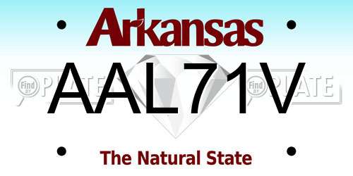 AAL71V Arkansas License Plate