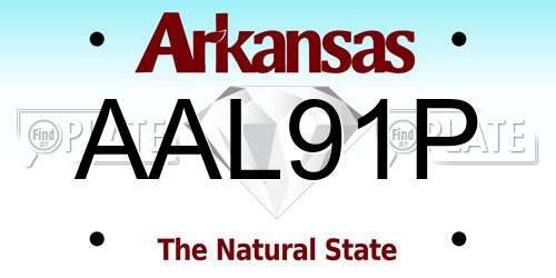 AAL91P Arkansas License Plate
