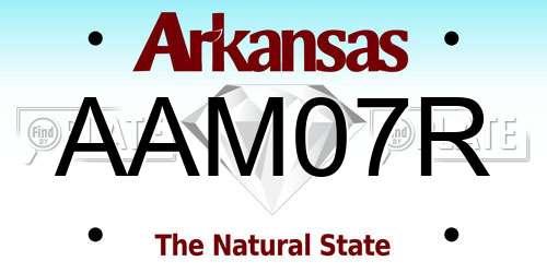 AAM07R Arkansas License Plate