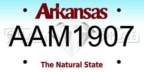 AAM1907 Arkansas License Plate