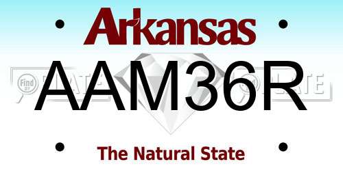 AAM36R Arkansas License Plate