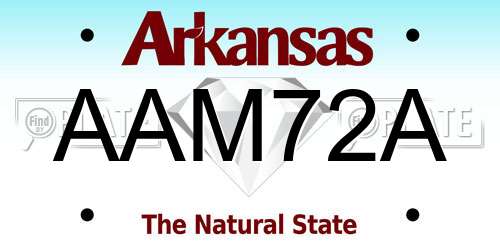 AAM72A Arkansas License Plate
