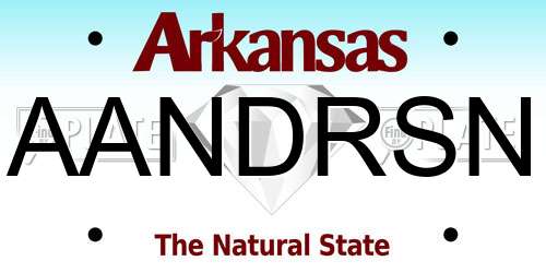 AANDRSN Arkansas License Plate