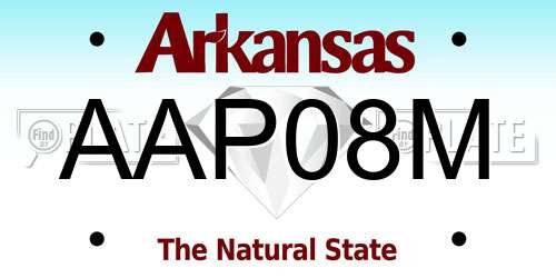 AAP08M Arkansas License Plate