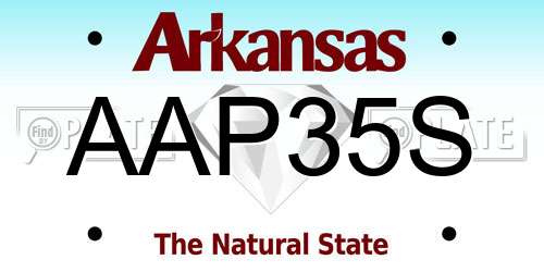 AAP35S Arkansas License Plate