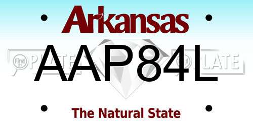 AAP84L Arkansas License Plate
