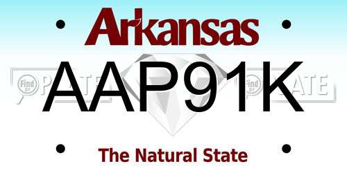 AAP91K Arkansas License Plate