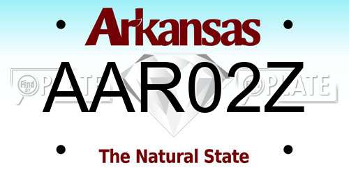 AAR02Z Arkansas License Plate