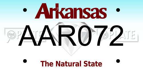 AAR072 Arkansas License Plate