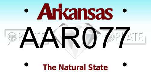 AAR077 Arkansas License Plate