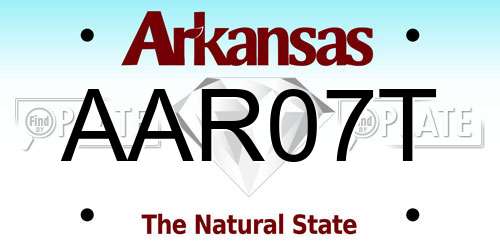 AAR07T Arkansas License Plate