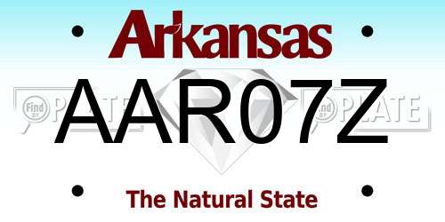 AAR07Z Arkansas License Plate