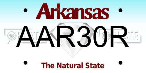 AAR30R Arkansas License Plate
