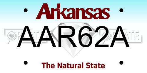 AAR62A Arkansas License Plate