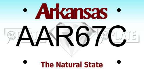 AAR67C Arkansas License Plate