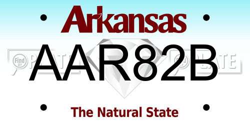 AAR82B Arkansas License Plate