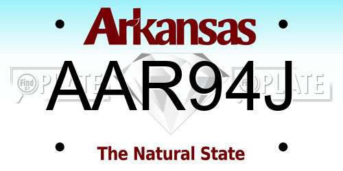 AAR94J Arkansas License Plate